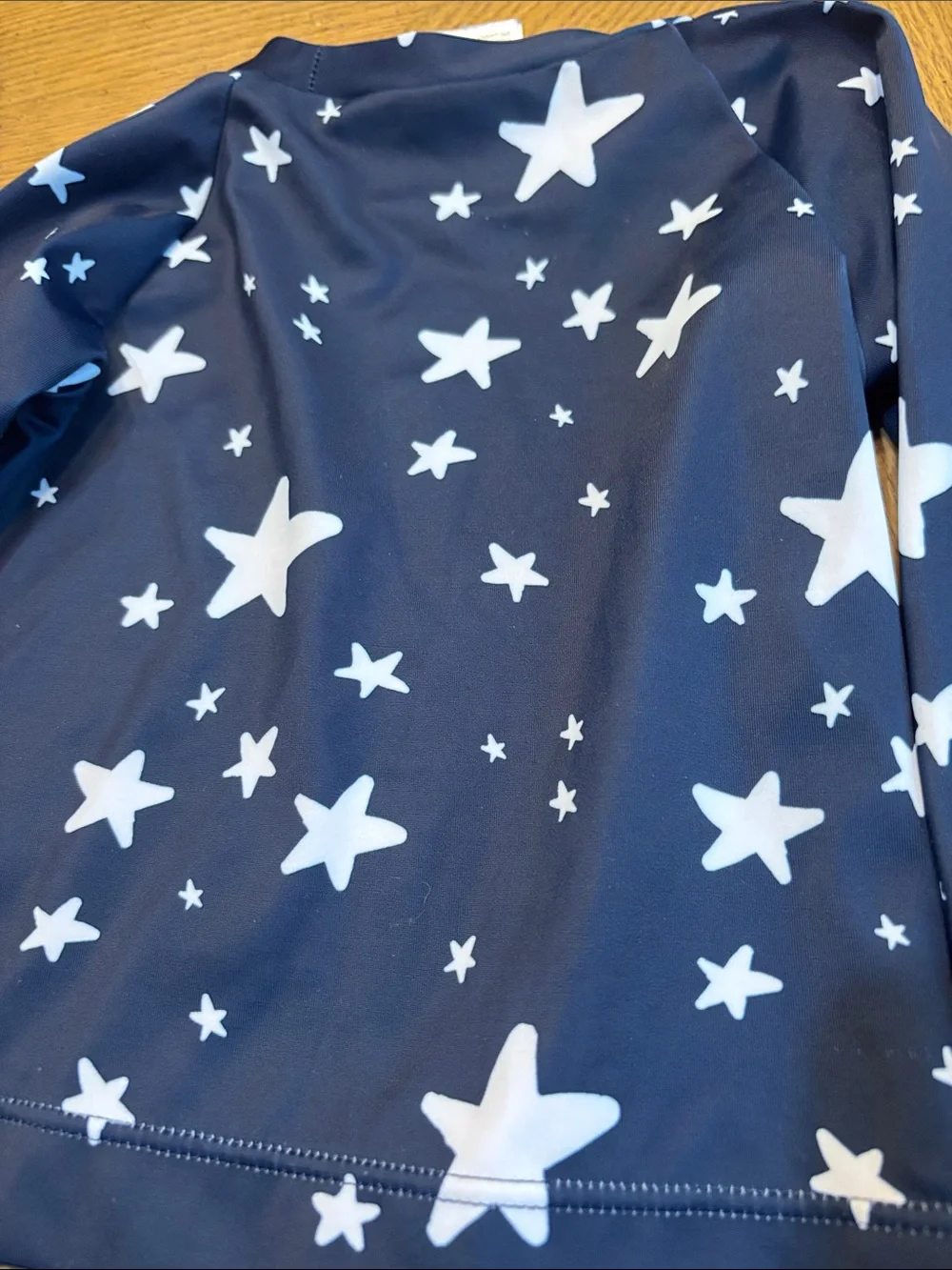 Hanna Andersson Navy and White Star Long-Sleeve Rash Guard